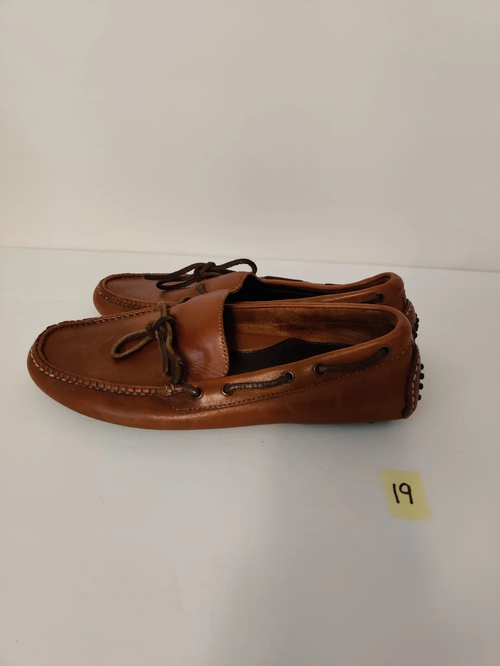 Cole Haan Leather Moccasin Loafers in Cognac Brown 8